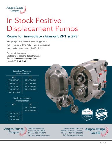 In Stock Positive Displacement Pumps