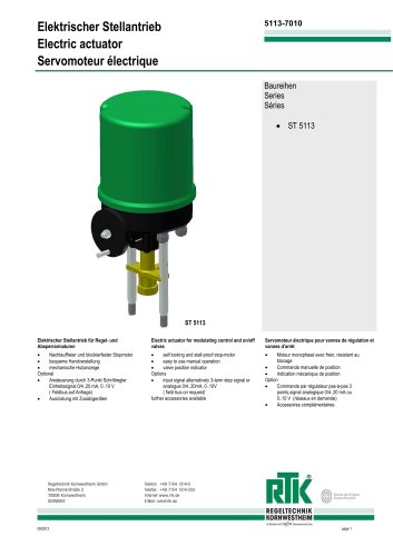 Electric actuator 6 kN ST 5113