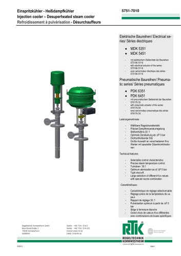 Injection cooler - Desuperheated steam coole 5751 -7010