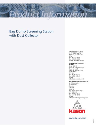 Bag Dump Screening Station with Dust Collector