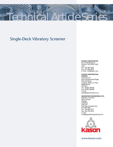 VIBROSCREEN® Standard Quick Ship Screeners