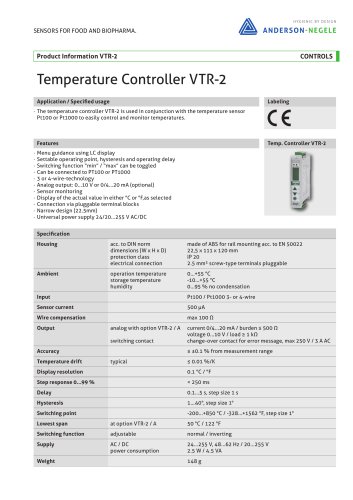 Temperature Controller VTR-2