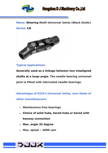 Double steering u joint for the transmission system