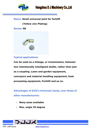 Single plain bearing universal joint ?DJJX?