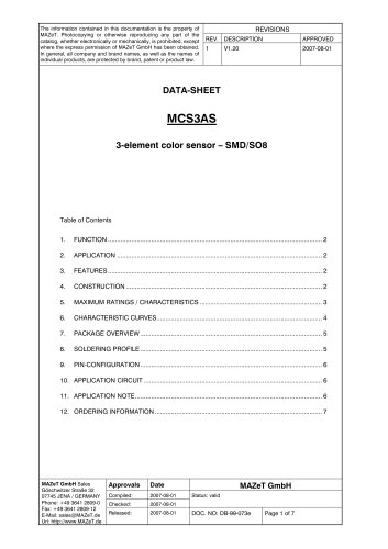 Data sheet - MCS3AS