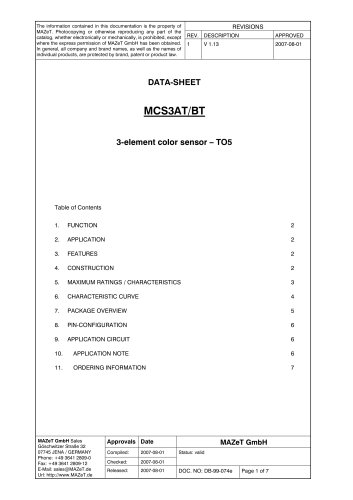  Data Sheet - MCS3AT/BT