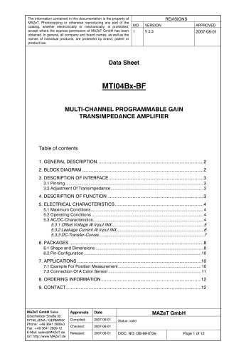 Data Sheet - MTI04