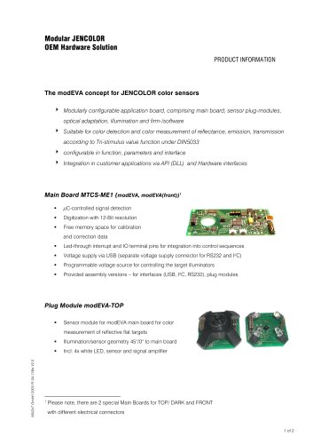  Product information - Modular JENCOLOR OEM Hardware Solution MTCS-ME1