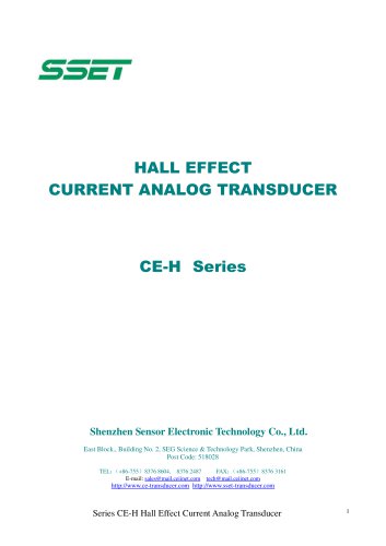 Hall Effect Analog Current Transducer