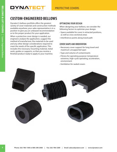 Bellows and Lift Covers Product Catalog Section