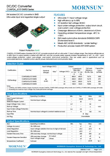 DC/DC Converter Car Power CUWF24_JYT-3WR3+