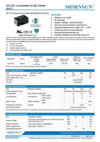 QA01C / DC-DC converter for MOSFET driver