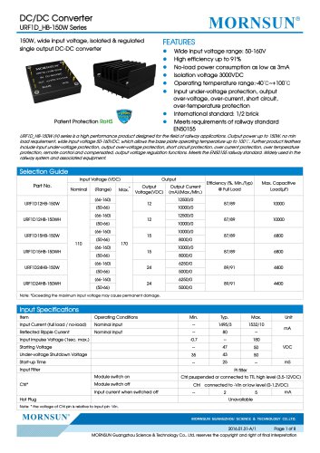 URF1D_HB-150W:3mA no-load power consumption