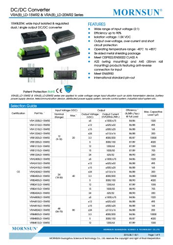 VRB_LD-15WR2 / 2:1 / 15 watt / Regulated