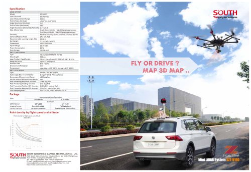 SOUTH--Mini LiDAR SYSTEM V100, SUV-based/UAV-based