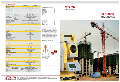 Total Station/ Improved EDM System/Better Angle Measurement NTS-360R Series SOUTH