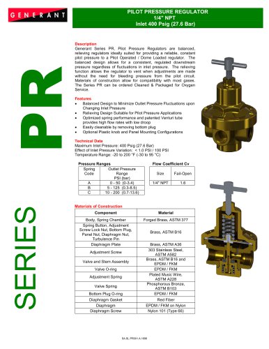 Pilot Pressure Regulator (PR)