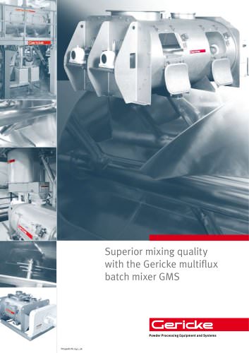 Superior mixing quality with the Gericke multiflux batch mixer GMS