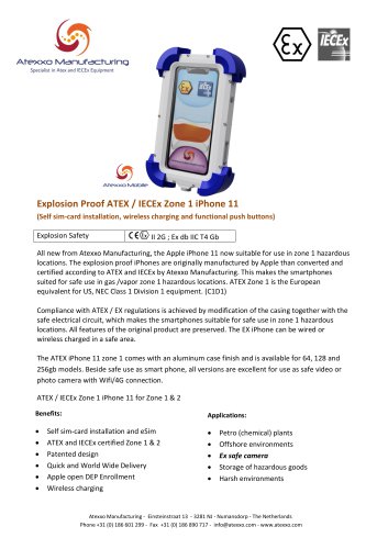 Explosion Proof ATEX / IECEx Zone 1 iPhone 11