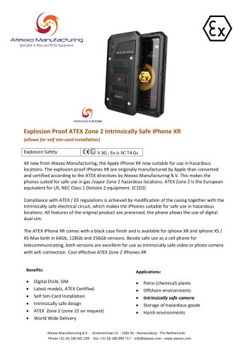 Explosion Proof ATEX Zone 2 Intrinsically Safe iPhone XR