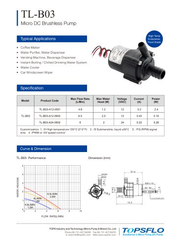 B03 Micro Brushless DC Pump Home appliance pump