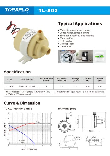 TL-A02H High temperature mini water pump