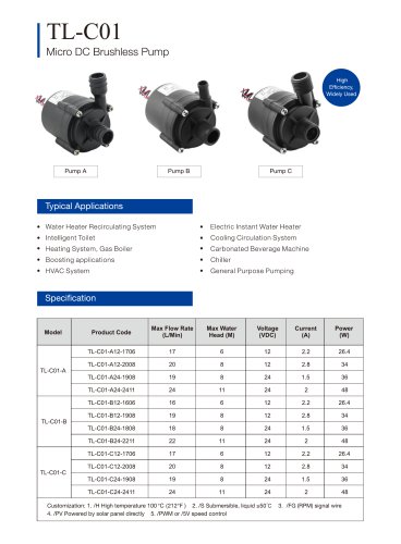 TL-C01 Centrifugal water Pump