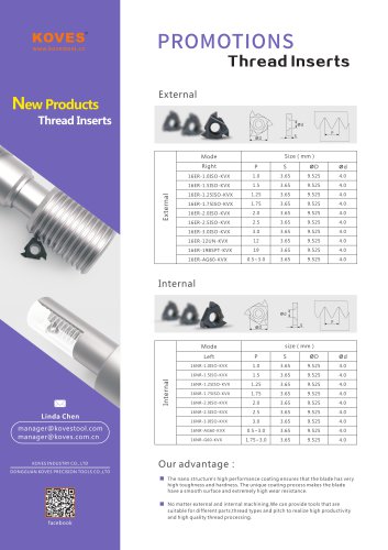 Thread insert KVX+ grade for high hardness