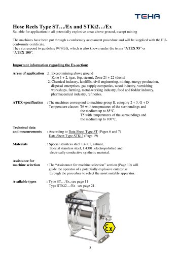 Hose Reels Type ST.../Ex and STKi2.../Ex