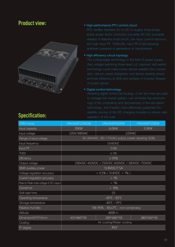 VRM series Vehicle charging station view and specification