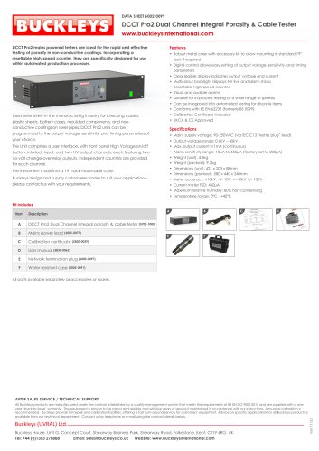 Datasheet: DCCT Pro2 Pinhole detector - Integral dual channel unit