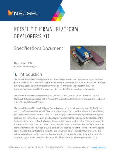 NECSELT M THERMAL PLATFORM DEVELOPER’S KIT