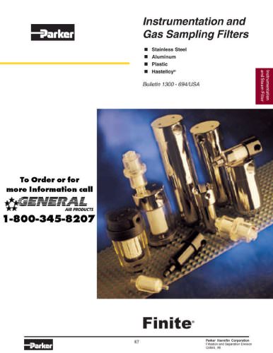 Instrumentation and gas sampling filters