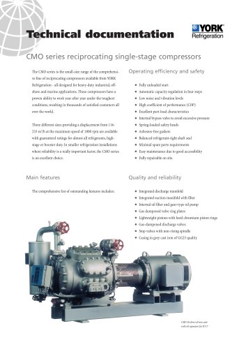 CMO series reciprocating single-stage compressors
