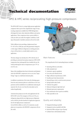 HPO & HPC series reciprocating high-pressure compressors
