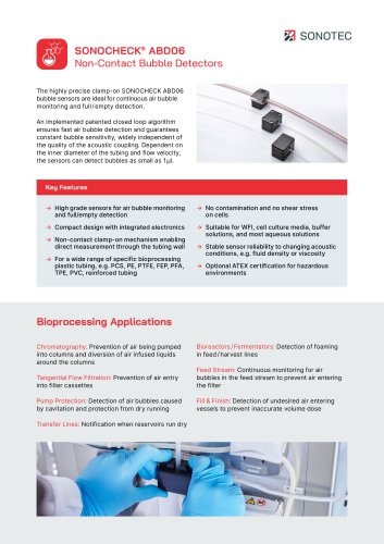 SONOCHECK® ABD06 Non-Contact Bubble Detector