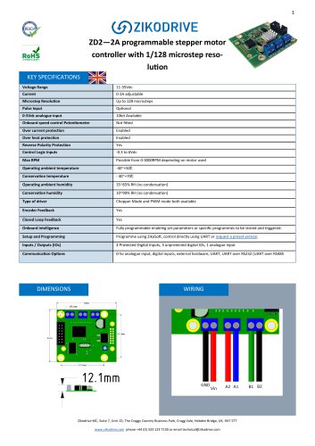 ZD2—2A programmable stepper motor controller with 1/128 microstep resolution