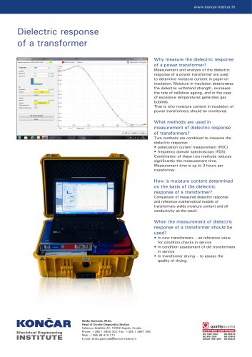 KONCAR-Institute-Dielectric response of a transformer