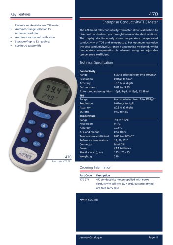 470 enterprise conductivity/TDS meter