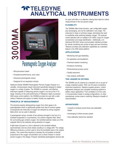 3000MA  Paramagnetic Oxygen Analyzers