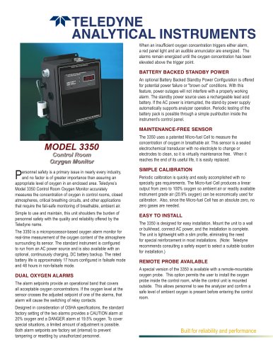 Model 3350 - Control Room Oxygen Monitor