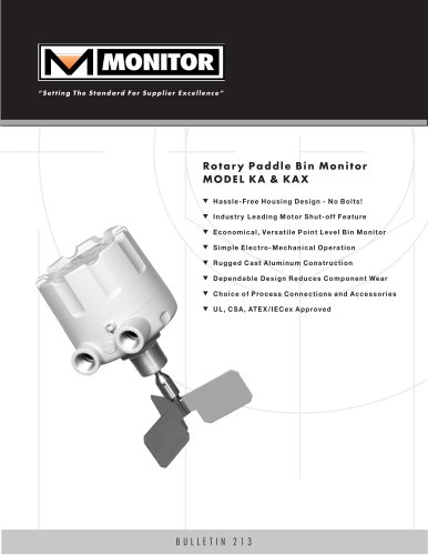 Model KA_KAX Rotary Paddle Level Switch Product Sheet