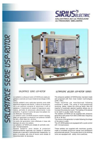 ULTRASONIC USP ROTOR WELDER