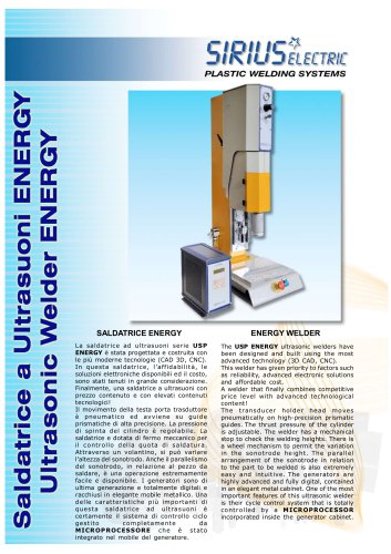 ULTRASONIC WELDER MODEL USP ENERGY