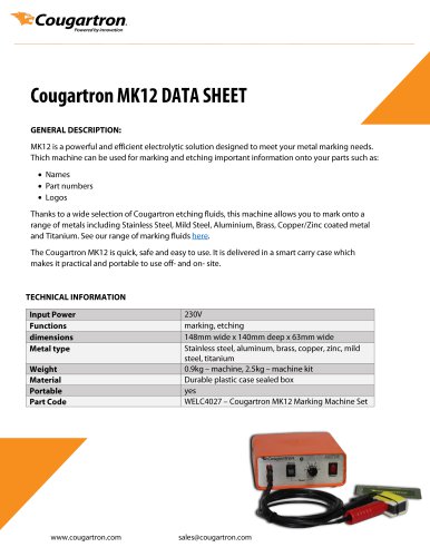 Cougartron MK12 Marking Machine