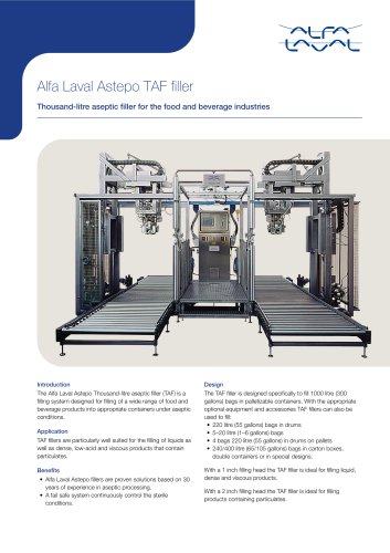 Alfa Laval Astepo TAF filler