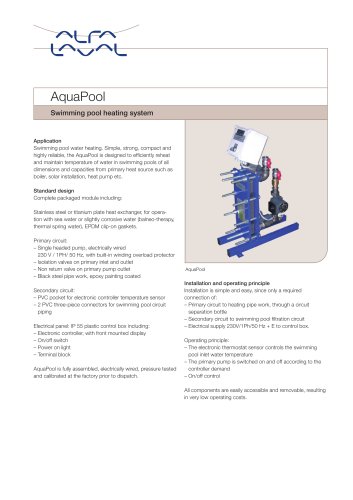 AquaPool Swimming pool heating system