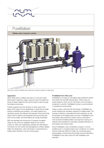 Product leaflet: PureBallast - Ballast water treatment system