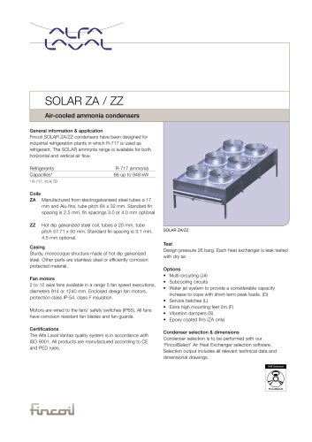 SOLAR ZA / ZZ - Air-cooled ammonia condensers