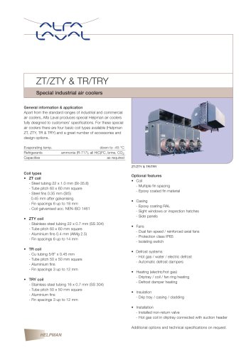 ZT/ZTY & TR/TRY - Special industrial air coolers 